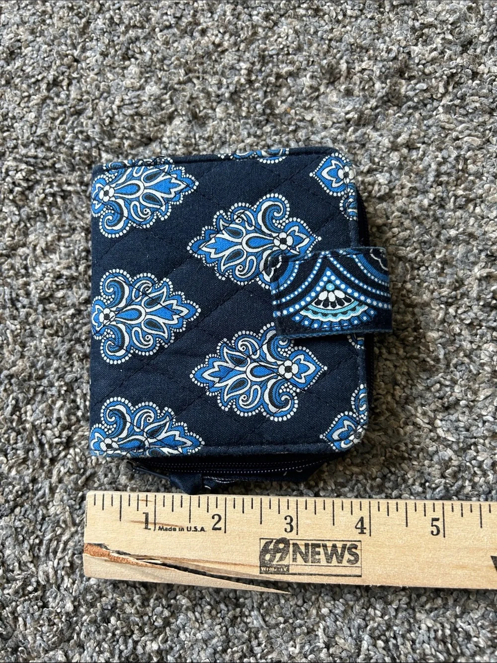 Vera Bradley Navy and Light Blue Quilted Crossbody with Matching Wallet